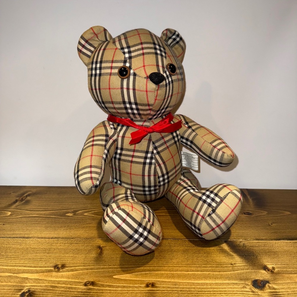 Vintage Burberry Nova Check Teddy Bear Plush Stuffed Animal Rare Promo Gift